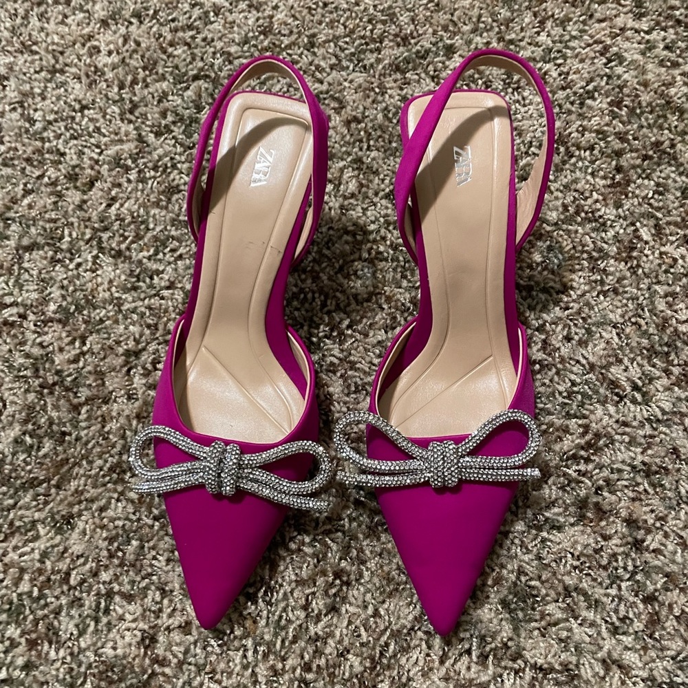 Zara jewels hot pink heels